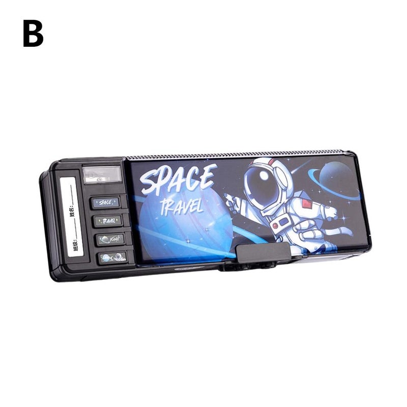 Multifunctional pencil case for boys, combination lock pencil case for girls, double-layer large capacity pencil case for elementary school students and boys. - Image 1